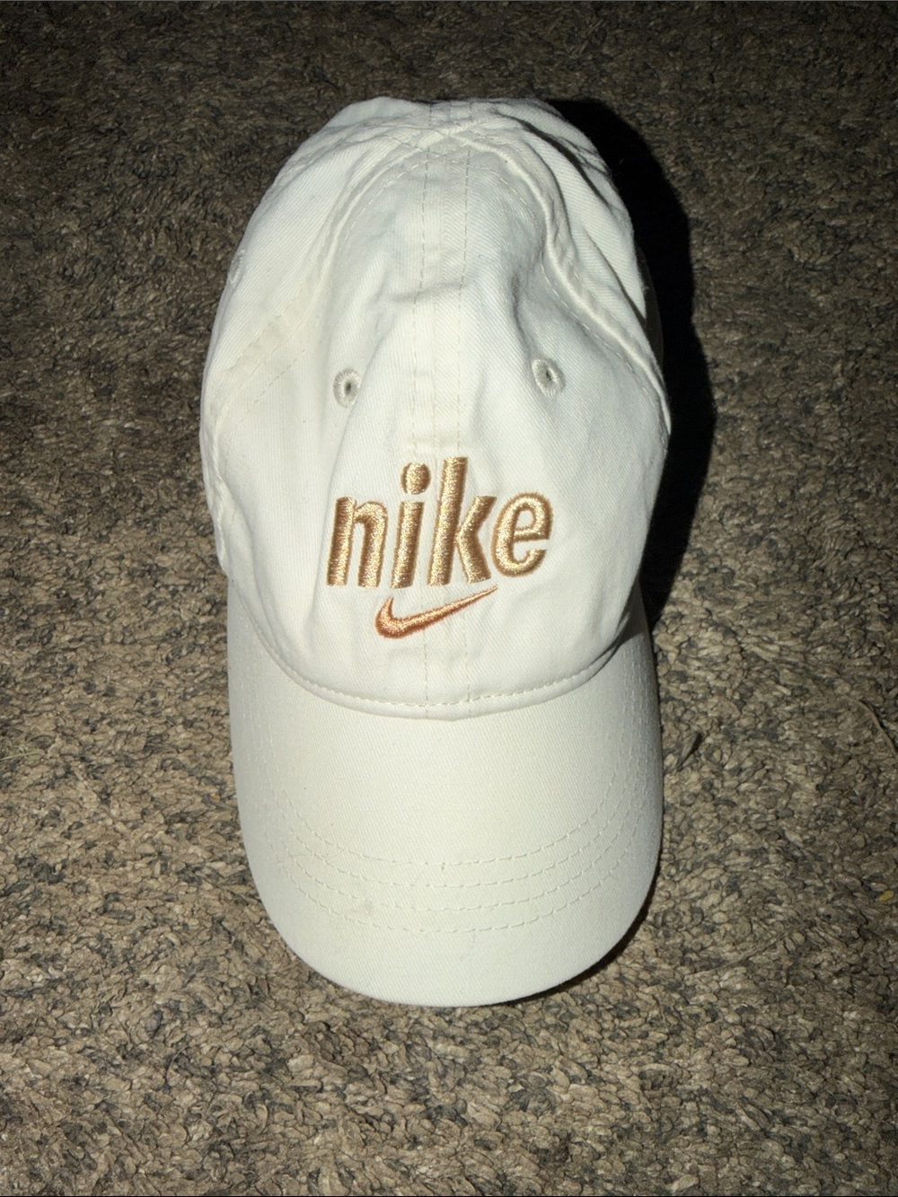 Nike Cream Baseball Cap with Gold Embroidered Logo 2T-4T